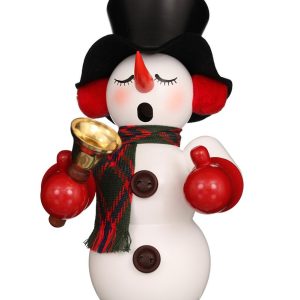 Räuchermann Schneemann mit Glocke