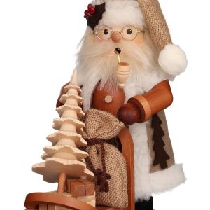 Räuchermann Weihnachtsmann mit Schlitten