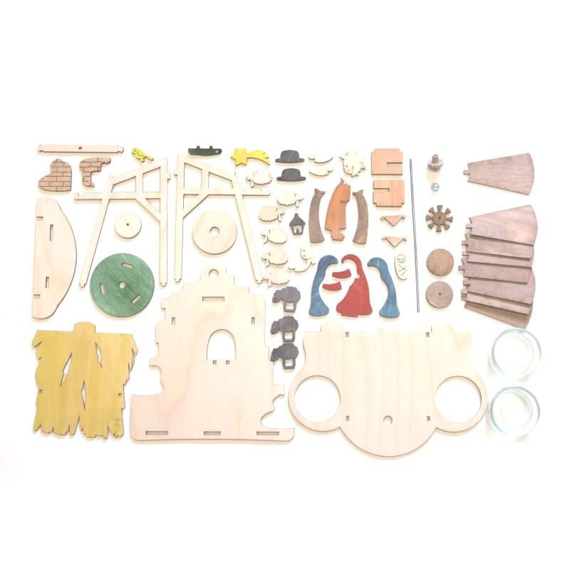 Bastelset Wand- Tischpyramide mit Krippe – Bild 2