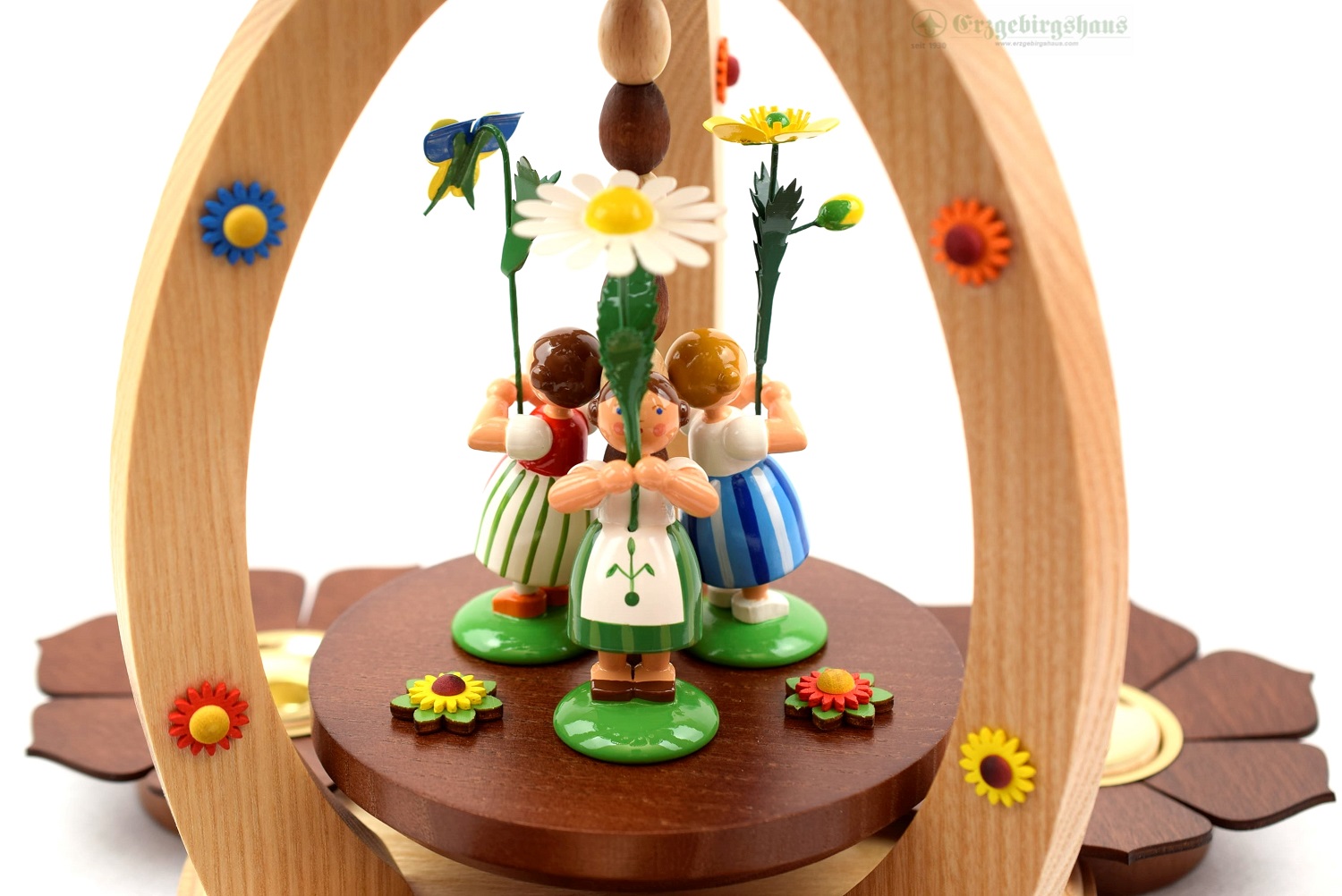 Frühlingspyramide natur mit 3 Blumenkindern – Bild 2