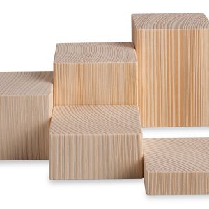 Deko-Set: Klötze, sägerau, 5-teilig