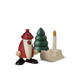 Weihnachtsmann mit Schlitten und Baum, Miniaturset 2