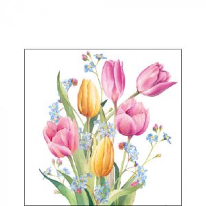 Cocktailservietten Tulpenbouquet – Napkin 25 Tulips bouquet FSC Mix