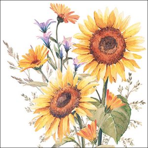 Lunchservietten mit Sonnenblumen -Napkin 33 Sunflowers FSC Mix