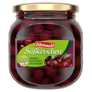 Odenwald, Süßkirschen, dunkel, entsteint & gezuckert, 720 ml Glas