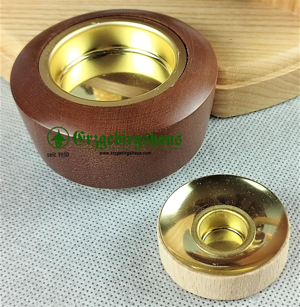 Pyramide Händler doppelstöckig mit Teelicht und Kerze – Bild 4