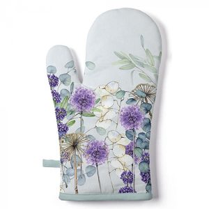 Topfhandschuh lila Blüten – Oven mitt Lunaria green