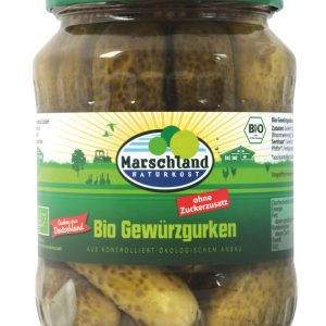 Bioland Bio-Gewürzgurken ohne Zuckerzusatz 720 ml Gl. MARSCHLAND