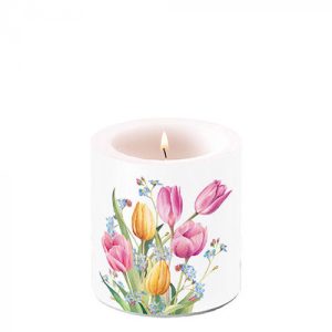 Dekorkerze klein Tulpenbouquet – Candle small Tulips bouquet