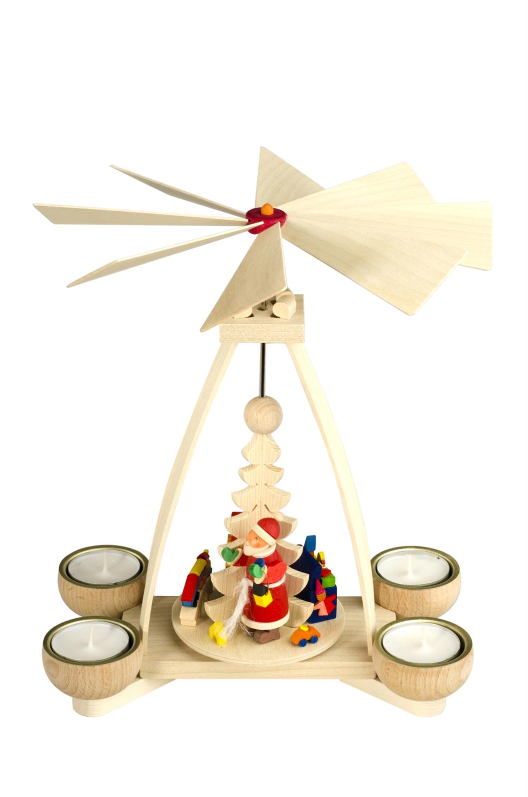 Teelichtpyramide Weihnachtsmann