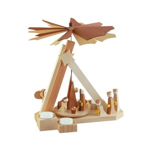 Moderne Teelichtpyramide Weihnachtsgeschichte, natur