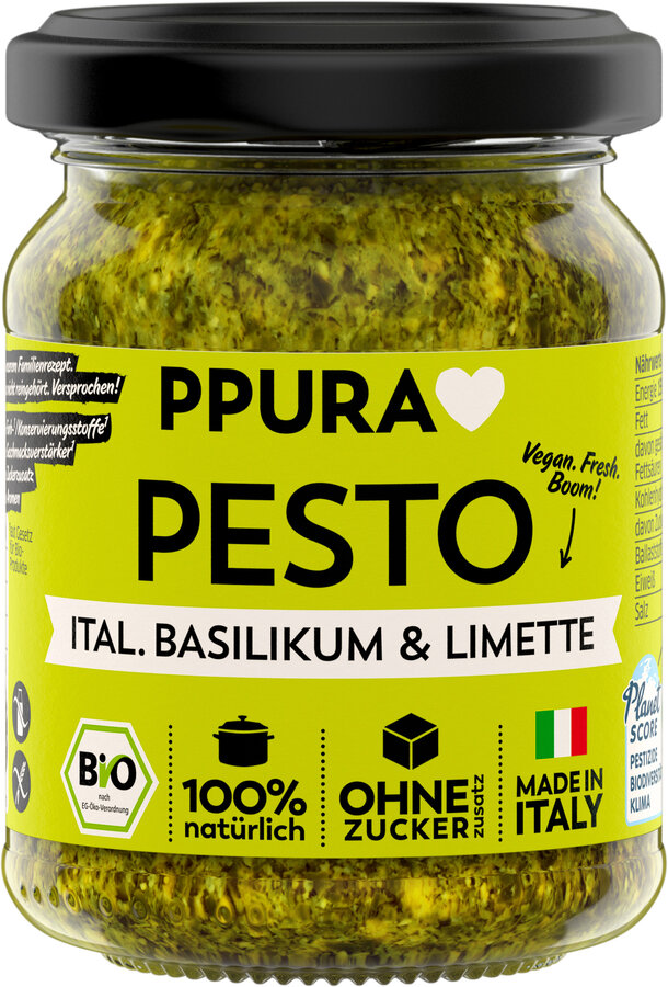 BIO Pesto Basilikum, Limette und Cashews