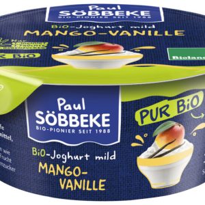 Bio Weidemilch Joghurt mild Mango Vanille 3,8% Fett 150 g