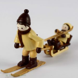 Holzminiatur Bergrettung 2-teilig, natur