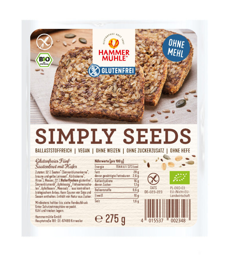 Bio SIMPLY SEEDS Fünf-Saatenbrot gf