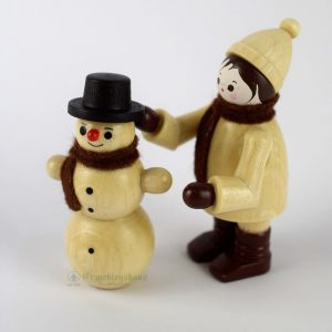 Miniaturenset Schneemannbauer, 2-teilig – natur