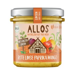 Allos Linsen-Aufstrich Rote Linse Paprika Mango 6 Stück zu 140 g