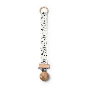 Schnullerband mit Holzdetail, Dalmatian Dots