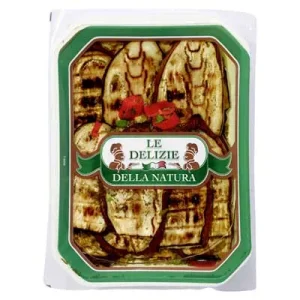 Le Delizie, Gegrillte Auberginen, eingelegt in Sonnenblumenöl & Weinessig, 1 kg Packung