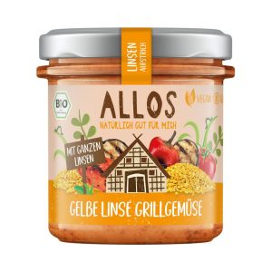 Allos Linsen-Aufstrich Gelbe Linse Grillgemüse 6 Stück zu 140 g