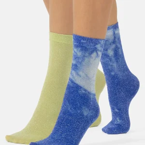 2 P. Cette Glitter Tie Dye Grün-Blau, OS