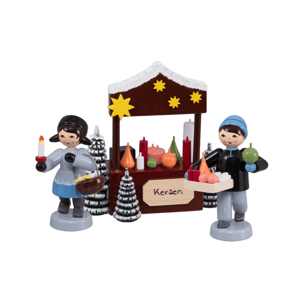 Kerzenverkäufer 3-teilig, blau