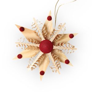 Baumbehang Spanstern natur mit roten Punkten