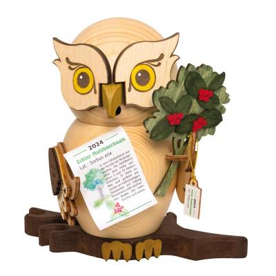 Räuchermann Eule Jahreseule 2024 Mehlbeere – Neuheit 2024 A25