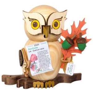 Räucherfigur Eule Jahreseule 2025 Rot-Eiche – Neuheit 2025