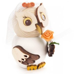 Holzfigur Mini-Eule Braut