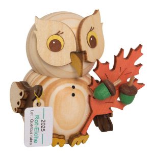 MINI Eule Jahreseule 2025 Rot-Eiche  – Neuheit 2025