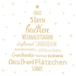 Servietten Weihnachtszeit gold