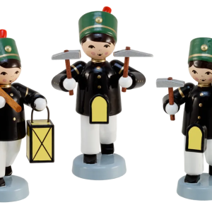 Bergmannsgruppe 3-teilig, farbig lackiert