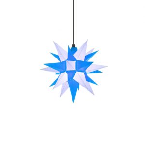 Herrnhuter Stern®,BLAU-WEIß, aus Kunststoff (Größe A4) – Neuheit 2025