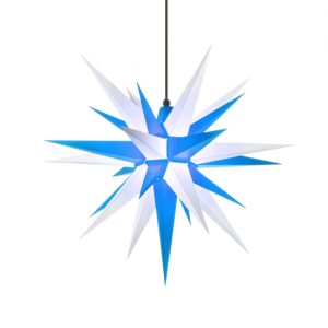 Herrnhuter Stern®, BLAU-WEIß, aus Kunststoff (Größe A7) – Neuheit 2025