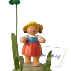 Tischkartenhalter Mädchen mit Kleeblatt