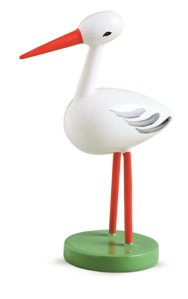 Storch, klein, auf zwei Beinen