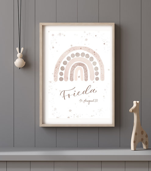 Poster Regenbogen “nude greenblue” DIN A4 – mit schwarzen Rahmen – Bild 5