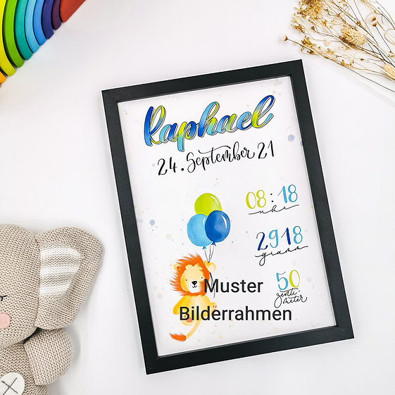 Poster Regenbogen “nude greenblue” DIN A4 – mit schwarzen Rahmen – Bild 3
