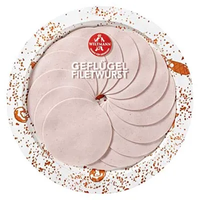 Wiltmann, Geflügel Filetwurst, geschnitten, 80 g Packung