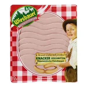 Wiesbauer, Knacker, geschnitten, 100 g Packung