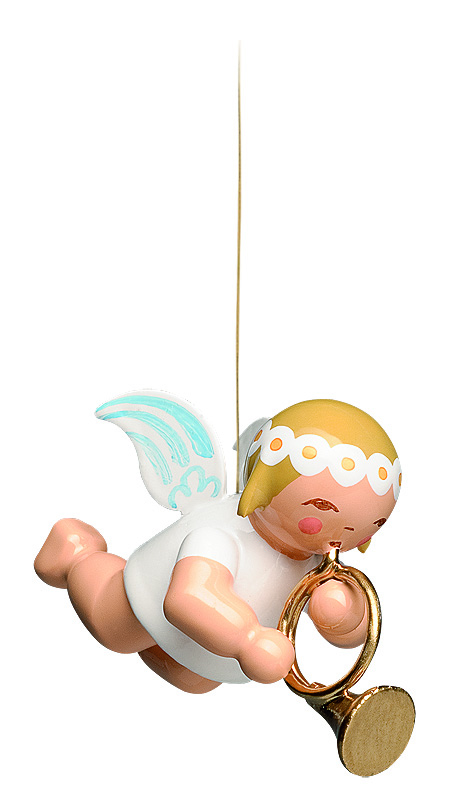 Schwebeengel, klein, mit Waldhorn