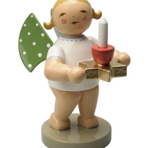 Engel mit Sterntülle und Kerze, rot