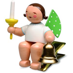 Engel mit Glocke und Kerze, auf Klemme