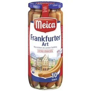 Meica, Würstchen Frankfurter Art im zarten Saitling, 10 Stück à 50 g, 500 g Glas