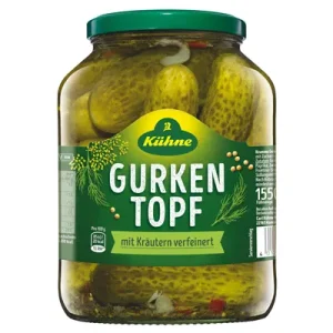 Kühne, Gurkentopf, mit Kräutern verfeinert, 1,7 l Glas