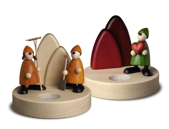 Dekorationssockel mit Teelicht, natur