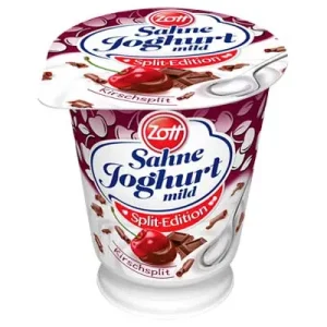 Zott, Sahnejoghurt, Split-Edition, Kirschsplit, 140 g Becher