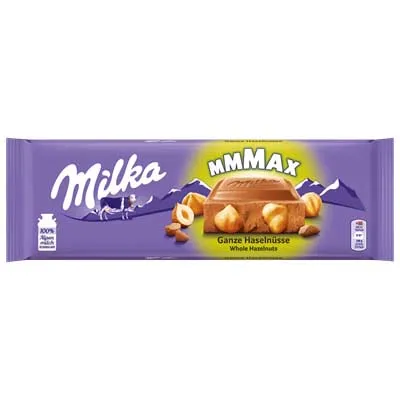 Milka, Tafelschokolade, Mmmax, Ganze Haselnüsse, 270 g Packung
