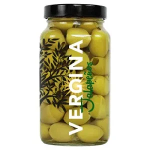 Vergina, Grüne Oliven, gefüllt mit Jalapenos in Salzlake, 720 ml Glas